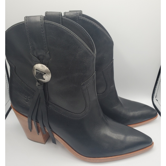 Frye Shoes - Frye Concho Short Leather Western Booties